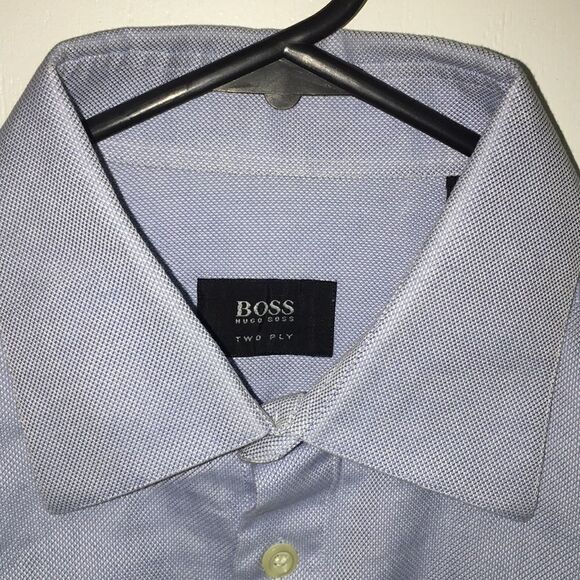 Hugo Boss Blue French Cuff dress shirt 16 x 36/37 - Picture 3 of 4